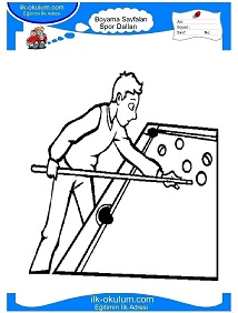 Çocuklar İçin Bilardo Boyama Sayfaları 